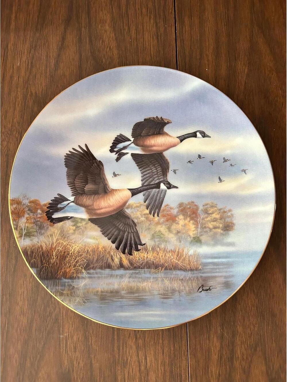 Darrell Bush Canada Geese Collector Plate Birds of the North 1990